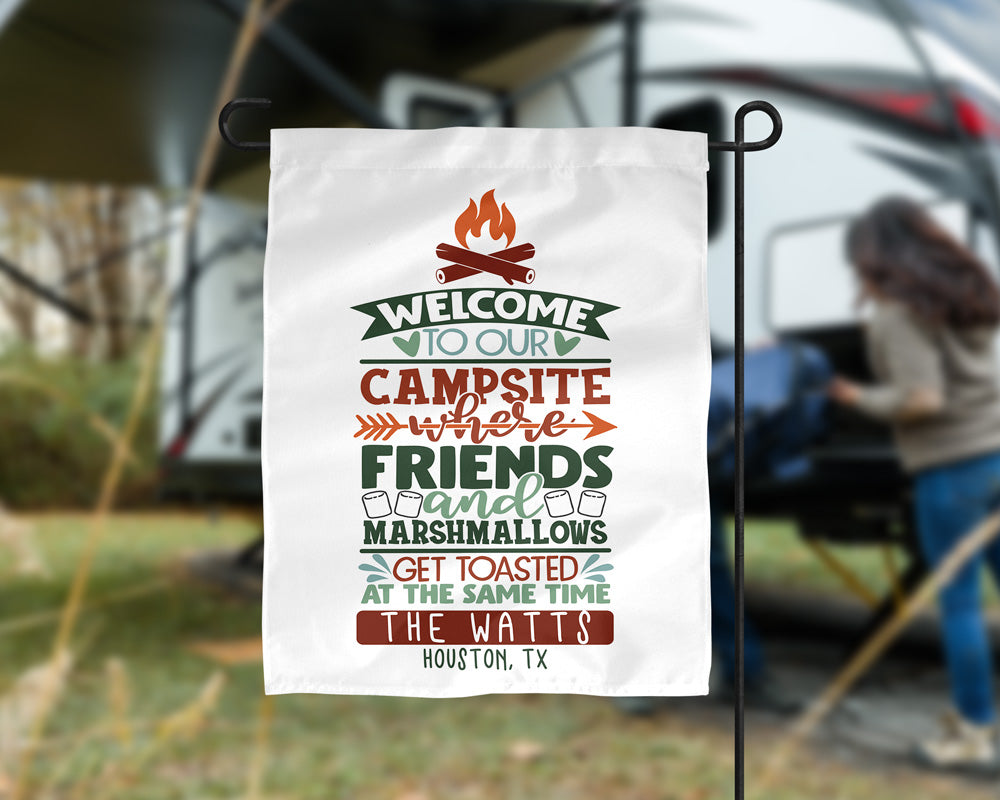 Welcome to Our Campsite Camp Flag