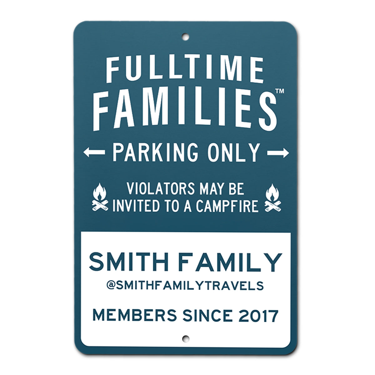 FTF Aluminum Family Sign (8"x12")- Parking