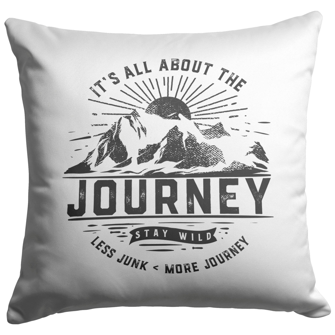 It's All About The Journey White Pillow