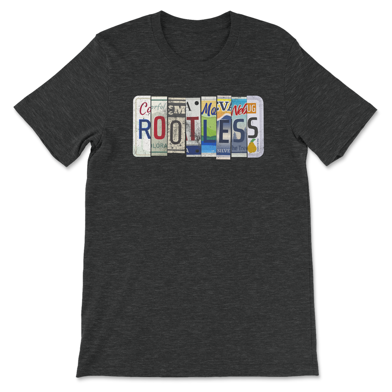 Rootless Living License Plate T-Shirt